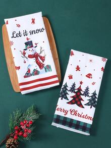 4 buc prosop de Crăciun, prosop din microfibră din poliester cu model de fulg de zăpadă și camion de Crăciun, prosop de Crăciun pentru baie, prosoape absorbante de bucătărie de Crăciun fericit, prosoape moi cu uscare rapidă, prosop de masă imprimat cu mesajul Crăciun fericit, decorațiune pentru cameră de Crăciun
