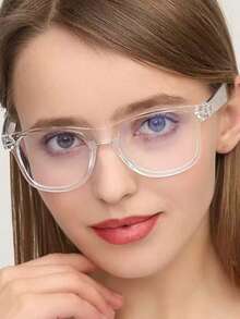 1 Stück/3 Stücke modische eckige Brillen für Damen und Herren, passend zum Outfit, zum Arbeiten am Computer, Smartphone und Fernsehen, stilvoller Campus-Stil, transparenter schwarzer Rahmen, dekoratives Design