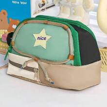 1pc Extra Large Capacity Storage Bag, Tent Shaped Multi-Functional Collapsible Tote Bag With Handles, Convenient To Carry, 3-Layer Storage For Cosmetics, Sundries, Keys & Coins, Suitable For Travel, Office, School, Unisex, Great Gift For Family And Friends, Mothers Day