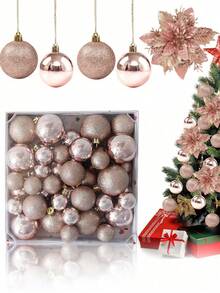 44 pezzi - Palline di Natale, decorazioni per albero di Natale, decorazioni sferiche in plastica infrangibile da appendere per albero di Natale, vacanze, feste di matrimonio, finestre, Natale, compleanni, San Valentino, Pasqua, casa, ufficio, decorazione da parete, perfette per creare un'atmosfera natalizia - regalo di Natale 7/6/5/4/3 cm (2,8/2,4/1,9/1,6/1,2 pollici)