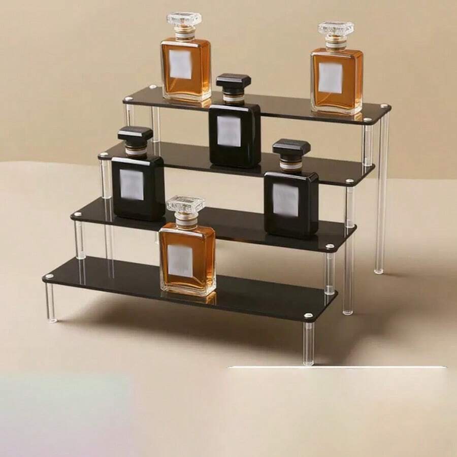 1 件亚克力化妆品收纳盒，多层化妆品收纳架，用于香水、护肤品、化妆品展示，加固坚固的阶梯式架子，适用于客厅、浴室、卧室、家居装饰