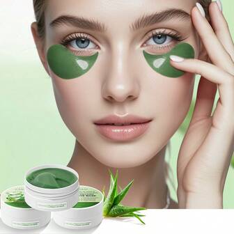 CaiGaiBai 海藻保湿胶原蛋白眼膜 30 对，水凝胶眼贴，用于抗衰老，减少眼袋和细纹，改善皱纹和黑眼圈皮肤，含植物提取物