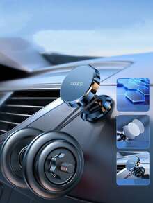 1 件磁性车载手机支架，360 度旋转磁性金属车载手机支架，适用于仪表板 - 彩色 - 查看 3