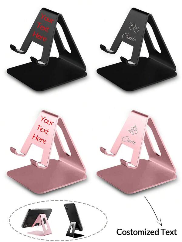 1pc Customized Fixed Metal Desktop Phone Holder, Suitable For All Phone Models, Team Activity Gift, Gift For Father, Mother, Friends