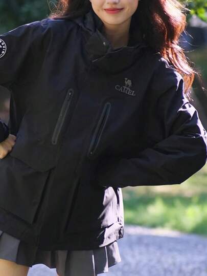 CAMEL CROWN Veste de montagne à capuche 3-en-1 coupe-vent, imperméable et chaude. Veste de plein air avec chargeur intégré