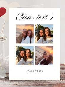 Customized Personalized Greeting Cards, Customized Couple Photos And Text, Happy Birthday Cards, Anniversary Cards, Special Gifts For Couples, Decorative Simple Personalized Gifts, Suitable For Women, Men, For Him, Her, Family, Friends, Workers, Customers, Friends, Brothers, Sisters, Father, Mother, Suitable For Anniversary, Graduation, Wedding, Mother'S Day, Father'S Day Unique Gifts