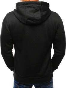 Felpa sportiva da uomo con cappuccio e tasca a marsupio. Realizzata in misto cotone e poliestere, è comoda da indossare tutti i giorni e per l'allenamento. Presenta un cappuccio regolabile e polsini funzionali su polsini e orlo per un look casual e streetwear, versatile per ogni stagione.