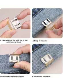 10-1pc Invisible Leg Shortening Clips, Anti-Slip Pants Edge Clips, No-Sew Hidden Buckle For Leg Closure, Anti-Towling Pants Hem Fixing Device, Pants Hem Fixing Clip, Perfect For Tailored Clothing,Suitable For Cuffs, Clothing Corners, Leg Shortening, Anti Slip, Clothing - Multiple Colors - Multicolor - View 3