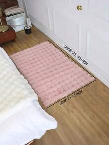 1 pieza Alfombra decorativa rectangular minimalista de color camello, suave y esponjosa, fácil de limpiar, adecuada para dormitorio, sala de estar, sofá, mesa de centro, vestidor, área de tocador, futón y sala de té - Rosa - Ver 4