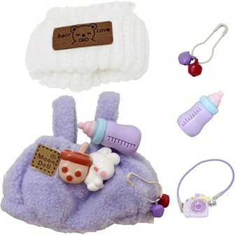 Doll Clothes For Doll , 17cm/15cm Dolls Outfit Set , Luxury Chic Style High-End Fashion Suitable Accessories . Handcrafted Crochet Doll Clothes - Compatible With 5.91-6.7inch (15-17cm) Dolls As Accessories Only, Premium Dolls Outfit With Accessories, Hand Crocheted Hat, Sweaters, Bag(No Doll)