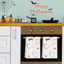 2/4 Piezas Paños de cocina con estampado de fantasma, adecuados para regalos de Halloween, decoraciones de Halloween, súper absorbentes de microfibra moderna para cocinar, hornear, lavar platos, limpiar, toallas de mano, paños de té, suaves y muy absorbentes, decoración de cocina, regalos para vecinos, madres, cumpleaños, inauguración de la casa para amigos, artículos esenciales de cocina, necesidades diarias - Multicolor - Ver 7