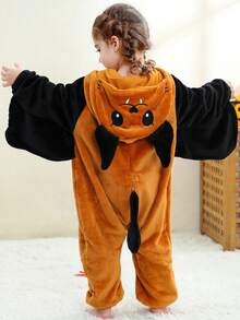 MICHLEY 1Pc Baby Cartoon Animal Form Flannel Cute Sleeping Bag Long Sleeve Zipper Hooded Comfortable Children's One-Piece Pajamas Unisex Baby Products Suitable For Living Room,Halloween,Party Wear