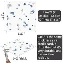 10/20 miếng gạch dán tường 20,32cm x 20,32cm, sàn vinyl tự dính DIY, thích hợp cho miếng dán gạch chống thấm nước có thể tháo rời (gạch Terrazzo) trong phòng tắm, phòng khách, phòng ngủ, nhà bếp và cầu thang - Nhiều màu - Xem 20
