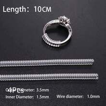 4 قطع أدوات مصغرة لحجم الخاتم، تعديل الخواتم بواسطة نابض حلزوني، أداة شفافة غير مرئية لتضييق الخواتم وإعادة ضبط الحجم، حارس المجوهرات