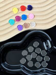 20 piezas de puntas de uñas de muestra para arte de uñas de gelatina de vidrio transparente con bloques de color (transparente), de múltiples formas, unicolor translúcido, para exhibición de combinación de colores - transparente - Ver 12