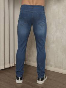 Men's Premium Stretch Lycra Spandex Slim Fit Jeans - Màu xanh lam - Xem 4