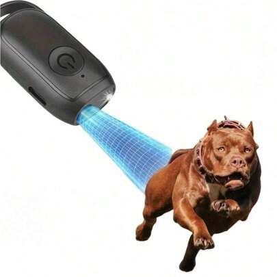 Ultrasonic Dog Repeller - Portable Anti-Barking Device With LED Night Vision, USB/Battery Powered, For Dogs & Cats, Compact Design For Nighttime Walks, Plastic Housing