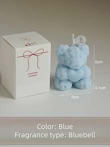 1pc Rose Bear Aromatherapy Candle, Individually Packaged As A Gift. It Is A Gift That Combines Both Aesthetics And Fragrance. The Romantic Rose Elements Are Combined With The Cute Bear Shape.
