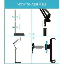 Universal 360° Adjustable Floor Stand Holder For Tablet/IPad/Phone 3.5-11in - 黑色 - 查看 3