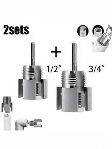 2pcs Integrated Internal & External Thread Tool, Dual-Function Pipe Threading Cutter, Electric Drill Compatible PVC Plastic Pipe Threading Processing Set, Essential For Home Repair