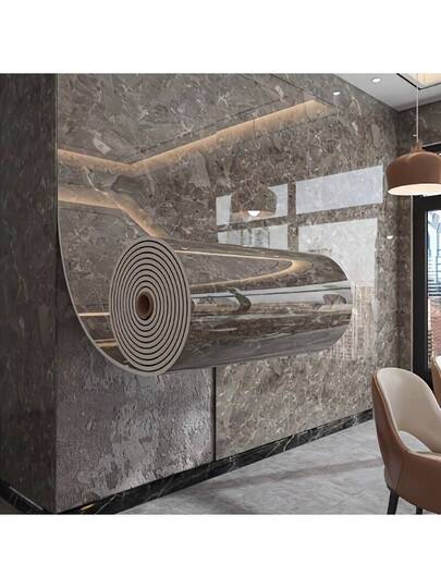 Rolls (23.62inch 118.11inch) Self Adhesive Vinyl Marble Wallpaper 3D Illusion Effect Peel Stick Removable Tile Sticker Walls, Floors, Ceilings Realistic Wit Golden Veining Living Room, Kitchen Backsplash, Bathroom Wand Wallpaper, Ceiling ation, Moderne Luxurious Appearance, Easy Installation