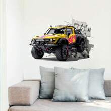 Creative Wall Sticker Simulated 3D Visual Car Wall Decal, Removable Flame Car Home Decor For Kids Room/Bedroom - Multicolor - View 6