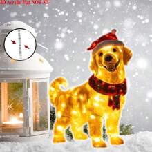 1pc 2D Flat Adorable Dog Acrylic Garden - Perfect For Christmas Outdoor Decor, No Power Needed - Ideal Christmas Holiday Gift For Loved Ones And Friends, Holiday Decor, Seasonal Decor, Modern Design, Minimalist Icon, Dog Themed Decor, Decorative Sign, Gift - Multicolor - View 2