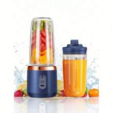 1 Peça Liquidificador Elétrico Portátil Sem Fio, Mixer de Smoothie Mini com 6 Lâminas e Copos Duplos, Liquidificador de Suco de Frutas Recarregável por USB-C, Mixer de Copo de Smoothie Multifuncional, Ótimo para Vegetais, Frutas, Milkshakes