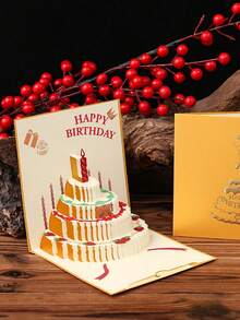 1张立体纸质蛋糕贺卡，充满节日氛围。这是一款手工制作的创意贺卡，用于传递祝福。可作为礼物赠送给朋友，也是节日礼品的理想之选。（不含灯光） - 套裝 - 查看 9