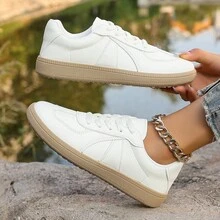 New Casual White Sneakers, Low-Top Sports Shoes, Fashionable Flat Shoes For Women