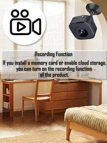 200mAh Mini kabellose WLAN Sicherheitskamera mit Nachtsicht, Nanny/Haustier/Baby Monitor für Zuhause, Tür, Zimmer, Smart Home Gerät, WLAN erforderlich