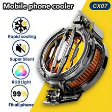 1个迷你手机散热器，兼容安卓和iOS系统，USB接口插入式设计，时尚便捷的散热配件，带夹子和磁吸膜。