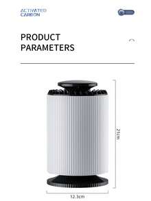 1 pièce Purificateur d'air alimenté par USB, convient pour le bureau, la maison, la chambre, l'appartement, le bureau, désodorise, portable, double usage en tant que lampe de bureau, cadeau idéal pour les amis et la famille - Blanc - Voir 11