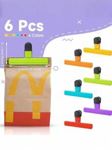 1 Gói Kẹp Khoai Tây Chiên, Kẹp Túi Khoai Tây Chiên Lớn Di Động, Nhiều Kích Cỡ Túi Bảo Quản Thực Phẩm Miệng Rộng Nâng Cấp Có Kẹp Niêm Phong, Kẹp Niêm Phong Chịu Lực Cao Dụng Cụ Niêm Phong Phụ Kiện Sắp Xếp Nhà Bếp - Nhiều màu - Xem 2