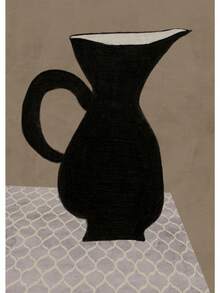 1 pieza Impresión de póster de pintura en lienzo con arte de pared minimalista, diseño floral abstracto de patrón geométrico moderno para decoración del hogar y la sala de estar