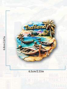 1pc Thailand Songkran Festival Elephant & Lotus Fridge Magnet, 3D Magnetic Travel Souvenir Gift, Cute Home Decor