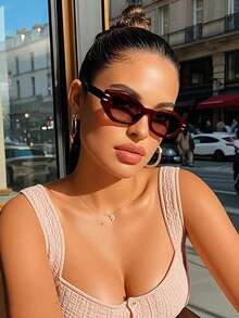 1 Stück Retro rote Brille für Damen, geeignet für täglichen Ausgang, Fotografie, Autofahren, Strand, Urlaub