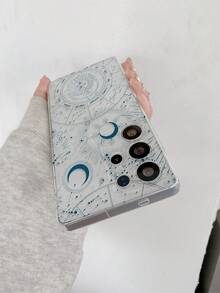 1pc Fashionable Creative Moon, Sun, Planet Pattern Soft TPU Transparent Phone Case, Anti-Scratch, Anti-Fingerprint, Camera Lens Protection Compatible With Apple, Compatible With Samsung, Nothing, Pixel, INFINIX, Redmi - Multicolor - View 7