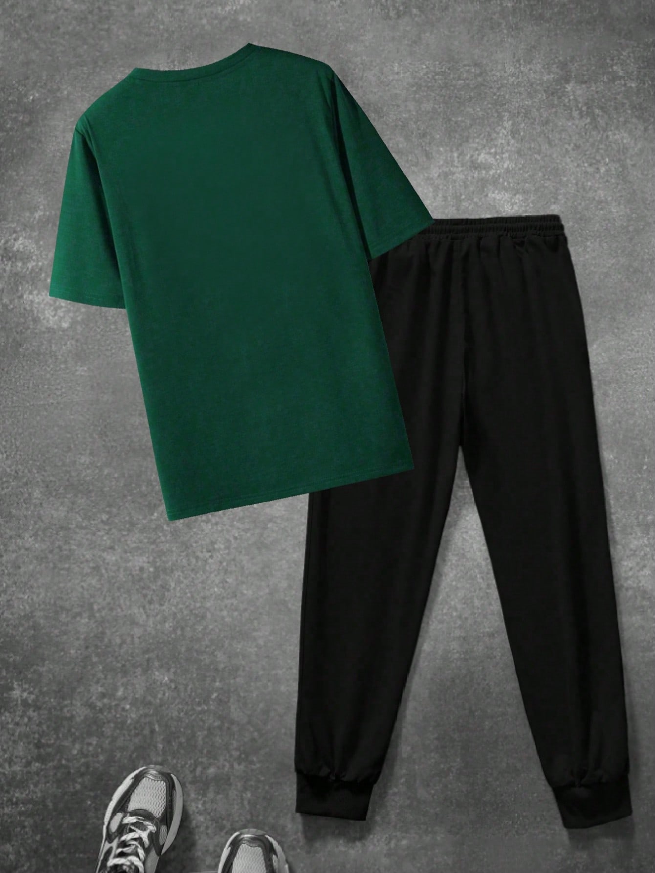 مجموعة قميص كاجوال بأكمام قصيرة وبنطال طويل بسحاب...