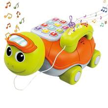 带电话、钢琴音乐和灯光的互动婴儿玩具 - 彩色按钮和齿轮，电池供电，适合幼儿感官游戏，培养运动技能和认知能力，婴儿玩具，创意游戏时间，俏皮设计，易握手柄