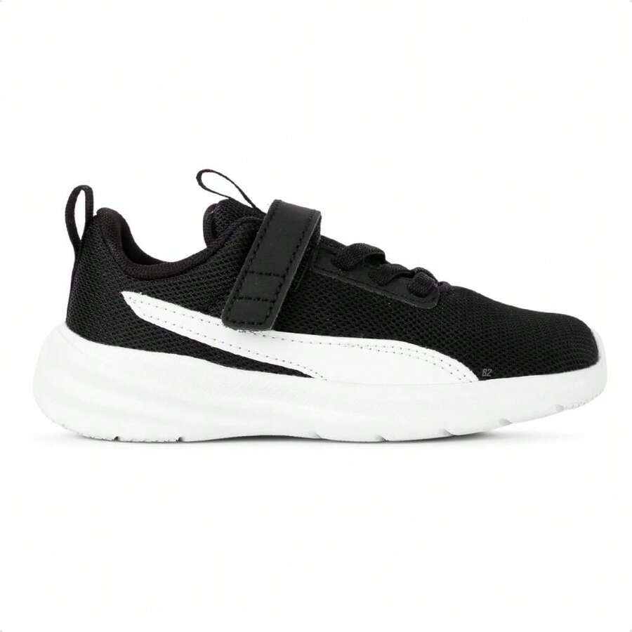 Tênis Puma Rickie Runner Infantil - Preto / Branco - Visão 1