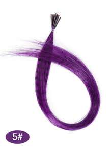 16 Inch Colorful Synthetic Feather Hair Extensions Wig 10 Strands/Pack Feather Hair Extensions Zebra Pattern Feather Wig Accessories Women's Hair Extensions