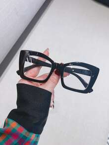 1 Peça Óculos de Armação Quadrada Grande na Moda, Óculos Personalizados Retrô com Floral, Adequado para Uso em Computador, Telefone, Uso Diário e Decoração de Fotografia