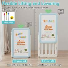 Foldable Kids Toy Storage Organizer With 10 Removable Bins And 3-Tier Bookshelf, 3 In 1 And 4 In 1 Multifunctional Large Toy Organizer With Drawing Board For Kids Bedroom Playroom Living Room - 4 in 1 Off-Light Blue - 查看 4