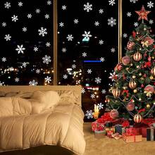 100 pezzi di decorazioni natalizie riutilizzabili a forma di fiocco di neve per finestre, adesivi statici per decorazioni festive, facili da applicare e rimuovere senza residui, in plastica, decorazioni natalizie da appendere alle pareti per uso esterno