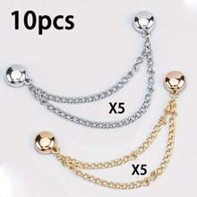 2/3/4/6/8/10/12pcs Magnetic Waist Cincher Clips, Adjustable T-Shirt Hem Clips, Perfect Fit, Metal Snap Buttons, Available In White/Gold/Black