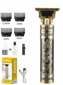 Kemei KM-T9 Men's Professional Zero Gap Hair Clipper & Beard Trimmer | USB Rechargeable, Multifunctional Men's Electric Shaver With Guide Comb | Barber Home & Travel Grooming | Christmas Gift For Dad