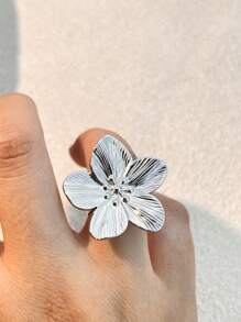 4pcs Elegant Floral Stainless Steel Jewelry Set, Gold Plated Earrings & Bracelet, Sophisticated Gift Set For Women, Valentine's Day