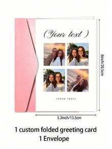 Customized Personalized Custom Photo Greeting Cards, Customized For Love, Birthday, And Anniversary - Ideal Gift For Partner Or Friend, New Year Card, Customize With Couple Photos, Love Letter, Valentine'S Day,Photo Printing Paper