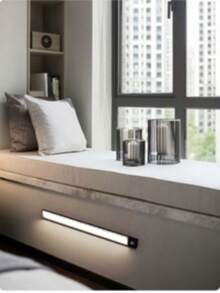 1 pieza Barra de luz LED con sensor de movimiento inalámbrico, luz de gabinete con sensor de movimiento, (10/20/30/50cm) para iluminación en cocina, dormitorio, gabinete, armario, escaleras, pasillo